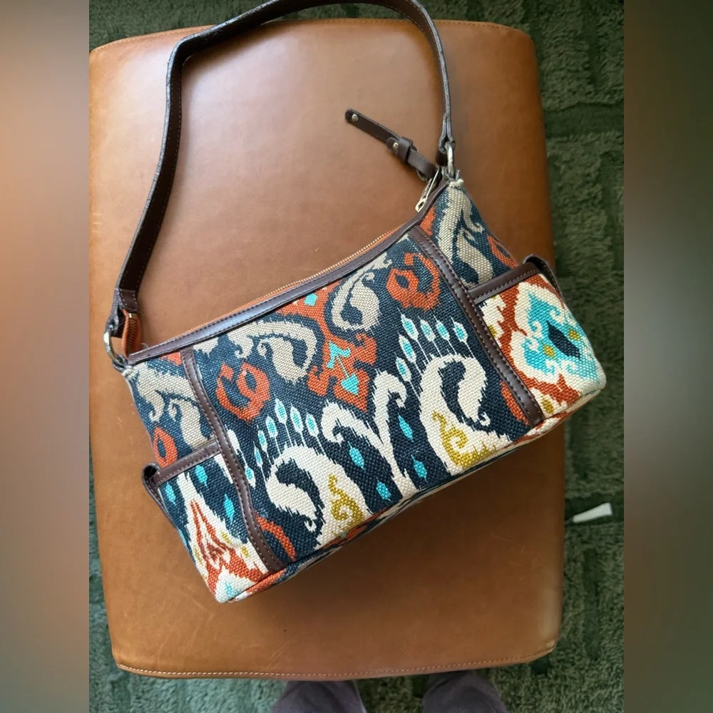 Spartina 449 Leather and Linen Christina Handbag